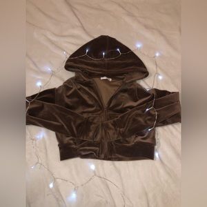 super cropped zip-up brown fuzzy hoodie 🤎🧸